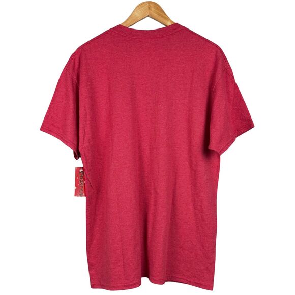 Men's Christmas T-Shirt "I Can Get You On The Naughty List" Sz Large Red Holiday - Picture 2 of 8